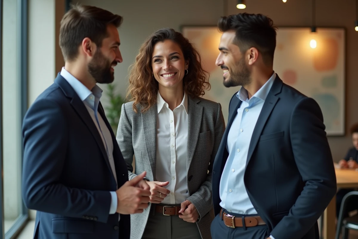 Groupe professionnel en coworking dynamique et diversifie